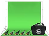 Phorop™ | Greenscreen Fotohintergrund [2,9 x 2,0m] Mit 5 Klemmen - Faltbares Green Screen Tuch...