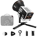 ZHIYUN Molus G60 Combo [Official] Videoleuchte 60W, COB LED Videolicht Tragbar, Bi-Color Streaming...