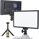 RALENO 116 LED Kamera Video Licht, 12W 600Lux Videoleuchte mit Mini-Stativ und Eingebauter 4000mAh...