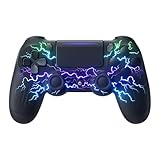 ECHTPower Wireless Controller für PS-4, RGB Controller mit Dual Vibration, 1000mAh Akku, 6-Achsen,...