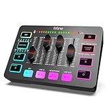 FIFINE Gaming Audio Mixer für PC, RGB Soundkarte für XLR Mikrofon, Audio Interface für Streaming...