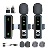 Kabelloses Lavalier-Mikrofon mit LED-Anzeige, Lavalier-Mikrofone Clip on Mic mit...