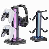 KDD Headset Halterung mit 9 Lichtmodi - Controller Halter Schreibtisch - Drehbarer Gaming Kopfhörer...