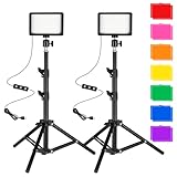 Ci-Fotto LED Fotolicht Video Licht 2-Pack, Dimmbare 5600K USB LED-Videoleuchte Dauerlicht die...