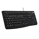 Logitech K120 Kabelgebundene Business Tastatur für Windows und Linux, USB-Anschluss, Leises Tippen,...