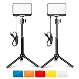 UBeesize 2er-Pack LED Videolicht Dimmbares Kamera Licht mit Einstellbar Stativ Ständer und...