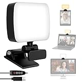 RealPlus Videokonferenz Licht mit Clip&USB-Kabel, 120 LED+3 Lichtfarben+10 Helligkeiten+360°Drehbar...