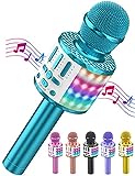 Karaoke Mikrofon, LED Drahtloses Bluetooth Mikrofon zum Singen mit Lautsprecher, Karaoke Spielzeug...